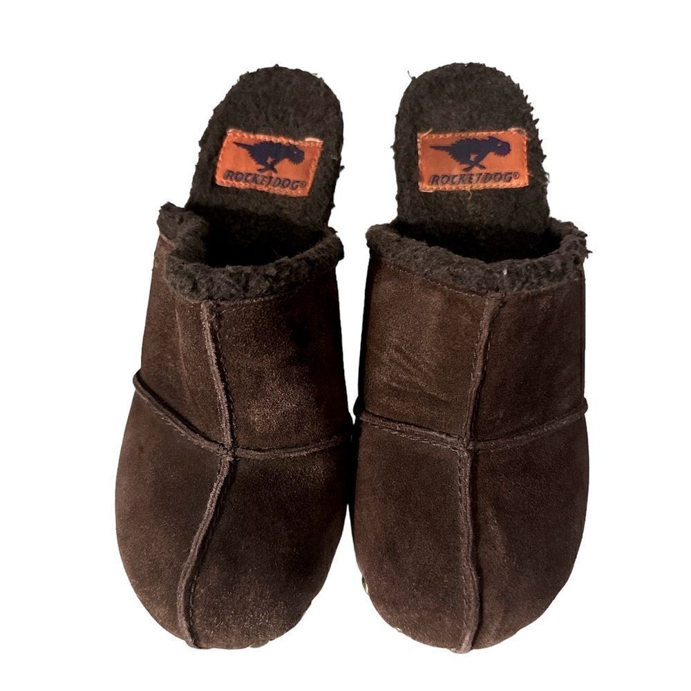 Rocket Dog Suede Leather studded clogs EUC